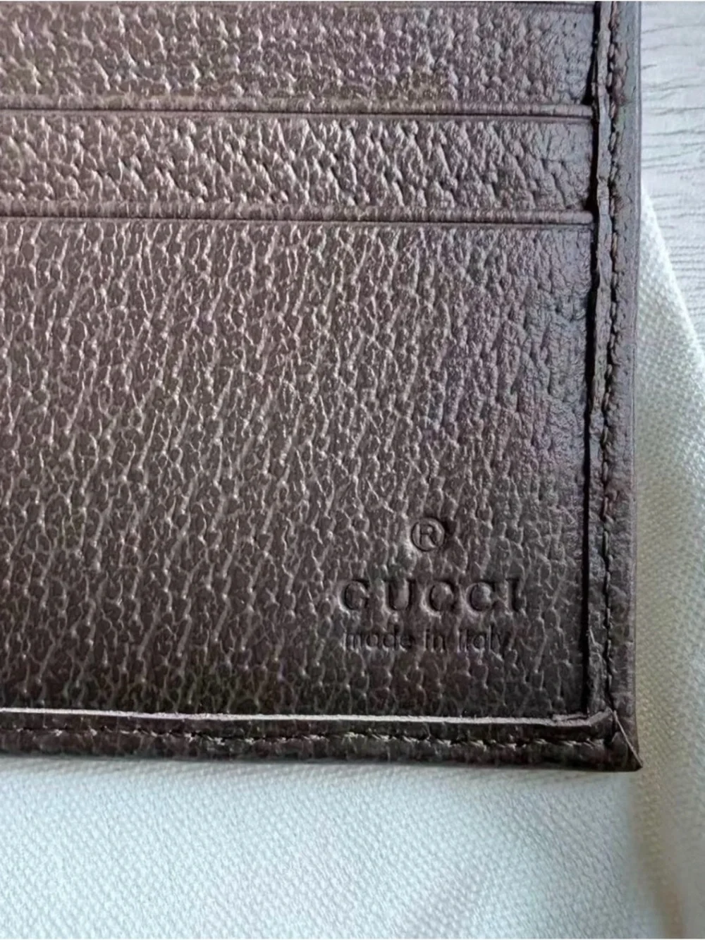 Gucci Brown Leather & Green-Red Web Stripe Card Holder with Gold GG